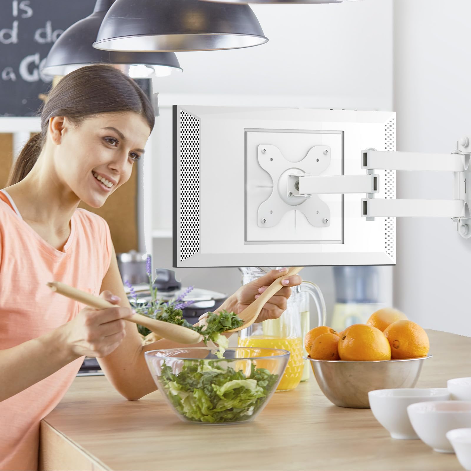 Wall Mount for Echo Show 21, Echo Show 15, Adjustable Wall Mounting Bracket with Heavy Duty 15� Extension Arm, Rotate Tilt Swivel for Alexa Echo Show 21, Echo Show 15, Holds up to 33lbs, White by WALI